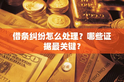 济南借条纠纷怎么处理？哪些证据最关键？