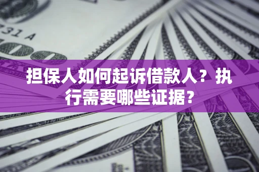 济南担保人如何起诉借款人？执行需要哪些证据？