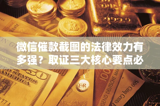 济南微信催款截图的法律效力有多强？取证三大核心要点必须知道！