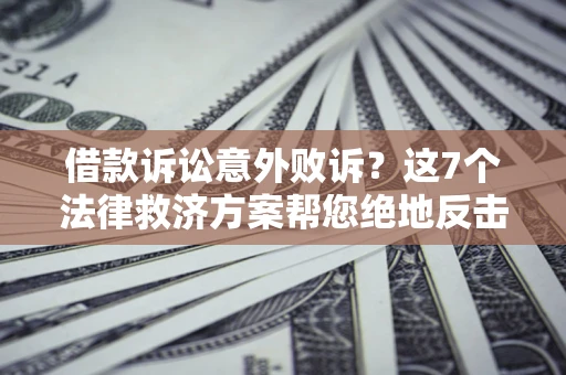 济南借款诉讼意外败诉？这7个法律救济方案帮您绝地反击！