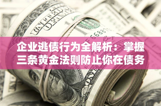 济南企业逃债行为全解析：掌握三条黄金法则防止你在债务乱局中“踩雷”