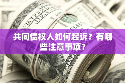 济南共同债权人如何起诉？有哪些注意事项？
